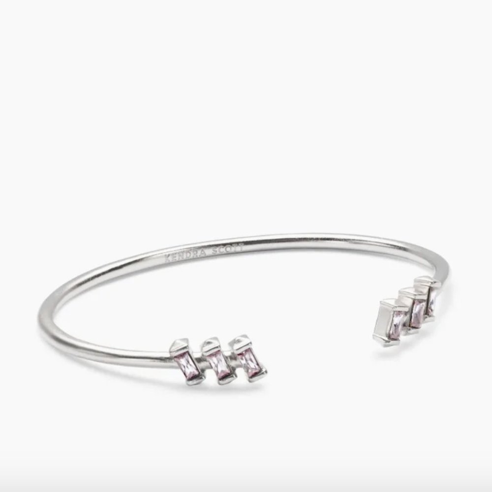 Kendra Scott Silver Cuff Bracelet in Lilac Crystal